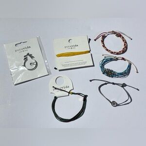 Pura Vida Bracelet & Hair Clip Lot Compass Beachy Coconut Girl Tropical